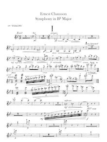 Partition violons I, Symphony en B-flat major, Chausson, Ernest