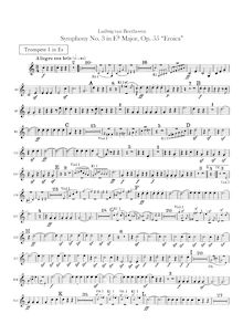 Partition trompette 1, 2 (E♭, C), Symphony No.3, Op.55, Eroica, E♭ major