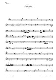Partition ténor (ténor clef), Sonata à 4, Cima, Giovanni Paolo