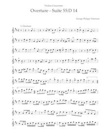 Partition violon Solo,  en D major TWV 55:D14, Telemann, Georg Philipp