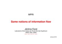 Some notions of information flow