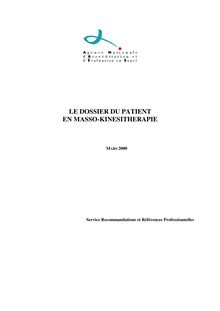 Le dossier du patient en masso-kinésithérapie - Dossier du patient en masso-kinésithérapie - Rapport complet