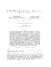 Public Policy and the Creation of Active Venture
