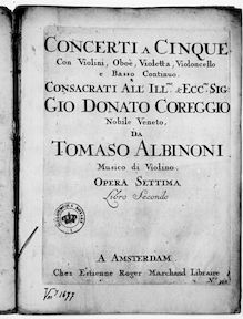 Partition Continuo (400 dpi greyscale), 12 Concertos à cinque, Op.7