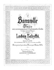 Partition violon 1, Barcarolle pour Piano et cordes, Op.60, F minor