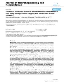 Kinematics and muscle activity of individuals with incomplete spinal cord injury during treadmill stepping with and without manual assistance