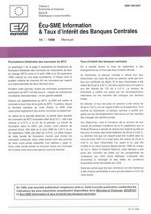 Écu-SME Information & Taux d intérêt des Banques Centrales. 10 /1998 Mensuel
