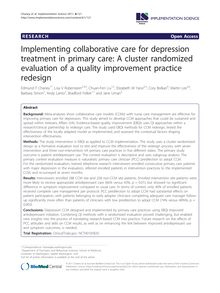Implementing collaborative care for depression treatment in primary care: A cluster randomized evaluation of a quality improvement practice redesign