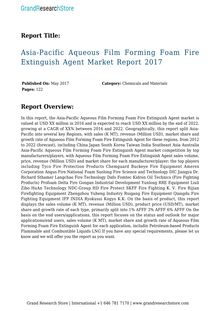 Asia-Pacific Aqueous Film Forming Foam Fire Extinguish Agent Market Report 2017 
