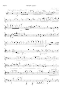 Partition de violon, Piano Trio No.5, 5. Klaviertrio e-moll