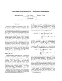 Efficient Piecewise Learning for Conditional Random Fields