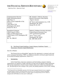 Public Comment AC96 Risk Based Capital Guidelines, Financial Services  Roundtable, Washington, DC