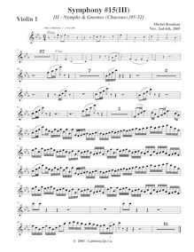Partition violons I, Symphony No.15  Black Halloween , F minor, Rondeau, Michel par Michel Rondeau