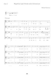 Partition chœur 2, Megalynodia Sionia, Praetorius, Michael