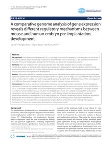 A comparative genome analysis of gene expression reveals different regulatory mechanisms between mouse and human embryo pre-implantation development