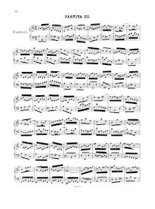 Partition No.3 en A minor, BWV 827, 6 partitas, Clavier-Übung I par Johann Sebastian Bach