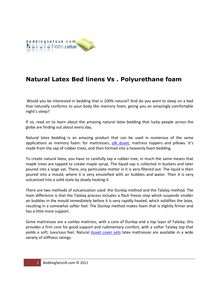 Natural Latex Bed linens Vs . Polyurethane foam
