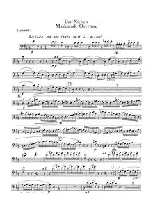 Partition basson 1, 2, Masquerade, Maskarade, Nielsen, Carl