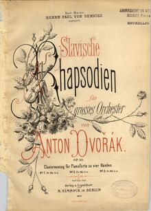 Partition couverture couleur, Slavonic Rhapsodies, Slovanské rapsodie