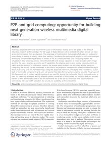 P2P and grid computing: opportunity for building next generation wireless multimedia digital library