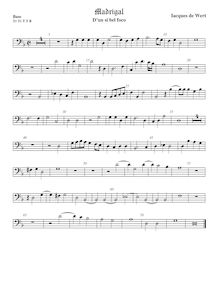 Partition viole de basse, madrigaux pour 5 voix, Wert, Giaches de par Giaches de Wert