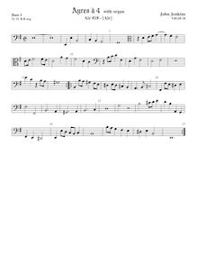 Partition viole de basse 1, Airs pour 4 violes de gambe avec orgue