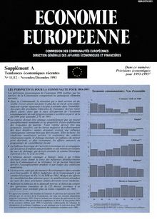 ÉCONOMIE EUROPÉENNE. Supplément A Tendances économiques récentes N° 11/12 - Novembre/Décembre 1993