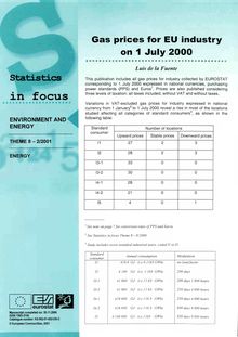 2/01 STATISTIQUES EN BREF - ENVIRONNEMENT ET ENERGIE