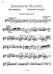 Partition de violon, Airs Hongrois Variés, Ernst, Heinrich Wilhelm par Heinrich Wilhelm Ernst