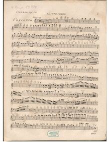 Partition flûte 1, Piano Concerto en C major, Op.40, C major, Sterkel, Johann Franz Xaver