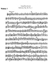 Partition violons I, 6 Symphonies, G.493-498 (Op.21), B♭ major (No.1)