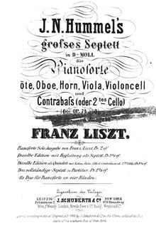 Partition complète, Septett No.1 Op. 74, Hummel, Johann Nepomuk