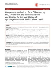 Comparative evaluation of the QIAsymphony RGQ system with the easyMAG/R-gene combination for the quantitation of cytomegalovirus DNA load in whole blood