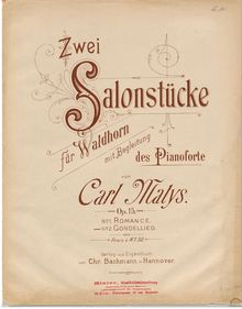 Partition de piano et cor , partie, 2 Salonstücke, 2 Morceaux de salon