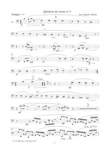 Partition basson, Quinteto de viento No.1, Marín García, Luis Ignacio