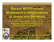 Recent mer pancam multispectral observations at gusev and meridiani