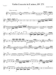 Partition violons I, violon Concerto en E minor, RV 273, E minor