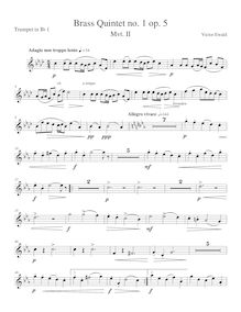 Partition trompette 1 (en B♭), quintette No.1, Op.5, Brass Quintet No.1, Op.5