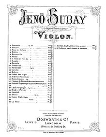 Partition de violon, 3 Morceaux, Op.10, Hubay, Jenö