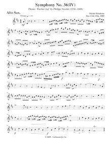 Partition Alto saxophone, Symphony No.36  Christmas Symphony , F major par Michel Rondeau