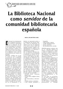 La Biblioteca Nacional como servidor de la comunidad bibliotecaria española