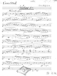Partition violons I, Concertstück pour vent quintette et orchestre