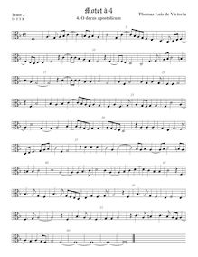 Partition ténor viole de gambe 2, alto clef, O decus apostolicum