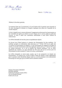 La lettre de Manuel Valls à la Fédération syndicale unitaire (FSU)