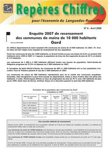 Enquête 2007 de recensement des communes de moins de 10 000 habitants Gard