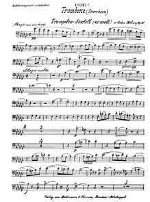 Partition Trombone, Trompeten-Sextett, Es moll, für Cornet à pistons en B, 2 Trompeten en B, Basstrompete en Es (Althorn), Trombone (Tenorhorn) und Tuba (Bariton), Op.30