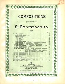 Partition couverture couleur, 5 Arabesques, Op.59, Panchenko, Semyon