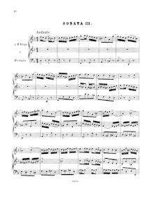 Partition complète, orgue Sonata No.3, Trio Sonata, D minor, Bach, Johann Sebastian par Johann Sebastian Bach