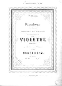 Partition complète, Variations on Carafa s  Violette , Op.48, Herz, Henri
