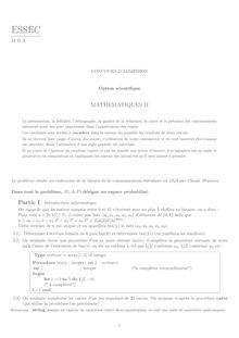 Mathématiques II 2003 Classe Prepa HEC (ECS) ESSEC